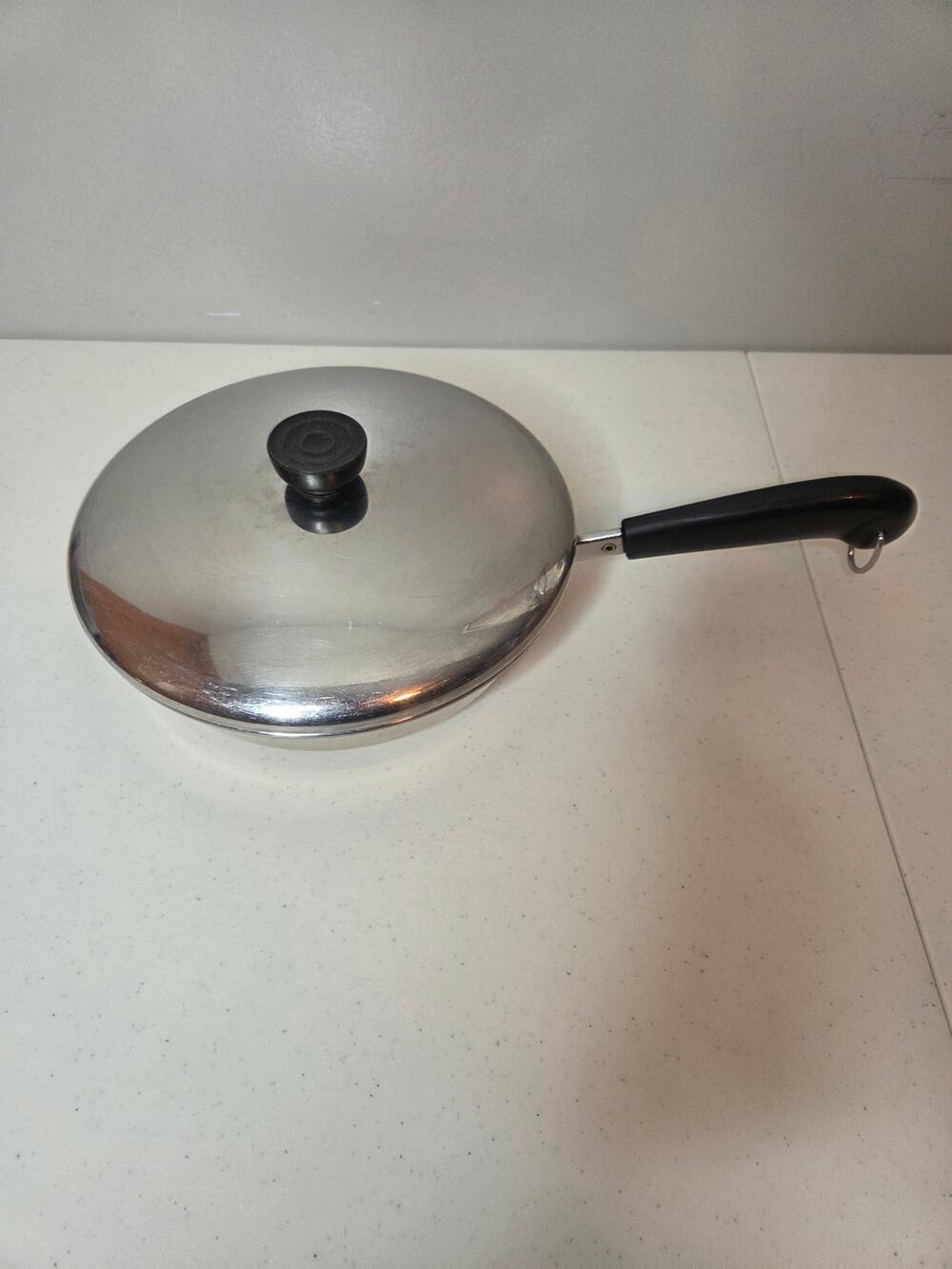 Revere Ware Tri Ply Disc 9" Skillet Fry Pan & Lid Stainless